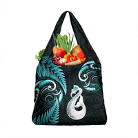 Turquoise New Zealand Grocery Bag Aotearoa Silver Fern With Manaia Maori LT14 1-pack One Size Turquoise - Polynesian Pride