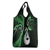 Green New Zealand Grocery Bag Aotearoa Silver Fern With Manaia Maori LT14 - Polynesian Pride