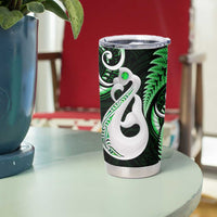 New Zealand Tumbler Cup Aotearoa Silver Fern With Manaia Maori Unique Green LT14 - Polynesian Pride