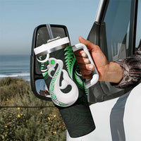 New Zealand Tumbler With Handle Aotearoa Silver Fern With Manaia Maori Unique Green LT14 - Polynesian Pride