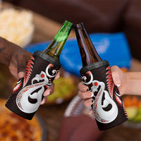 New Zealand 4 in 1 Can Cooler Tumbler Aotearoa Silver Fern With Manaia Maori Unique Red LT14 - Polynesian Pride