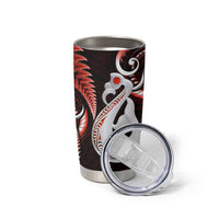 New Zealand Tumbler Cup Aotearoa Silver Fern With Manaia Maori Unique Red LT14 - Polynesian Pride