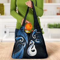 Nlue New Zealand Grocery Bag Aotearoa Silver Fern With Manaia Maori LT14 - Polynesian Pride