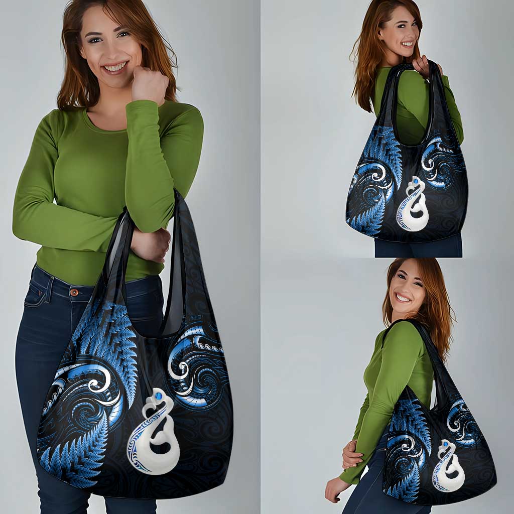 Nlue New Zealand Grocery Bag Aotearoa Silver Fern With Manaia Maori LT14 - Polynesian Pride