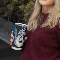 New Zealand Tumbler Cup Aotearoa Silver Fern With Manaia Maori Unique Blue LT14 - Polynesian Pride