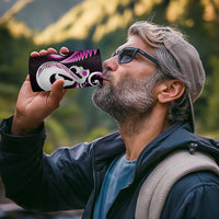 New Zealand 4 in 1 Can Cooler Tumbler Aotearoa Silver Fern With Manaia Maori Unique Pink LT14 - Polynesian Pride
