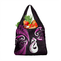 Pink New Zealand Grocery Bag Aotearoa Silver Fern With Manaia Maori LT14 1-pack One Size Pink - Polynesian Pride
