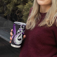 New Zealand Tumbler Cup Aotearoa Silver Fern With Manaia Maori Unique Purple LT14 - Polynesian Pride