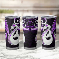 New Zealand Tumbler Cup Aotearoa Silver Fern With Manaia Maori Unique Purple LT14 - Polynesian Pride