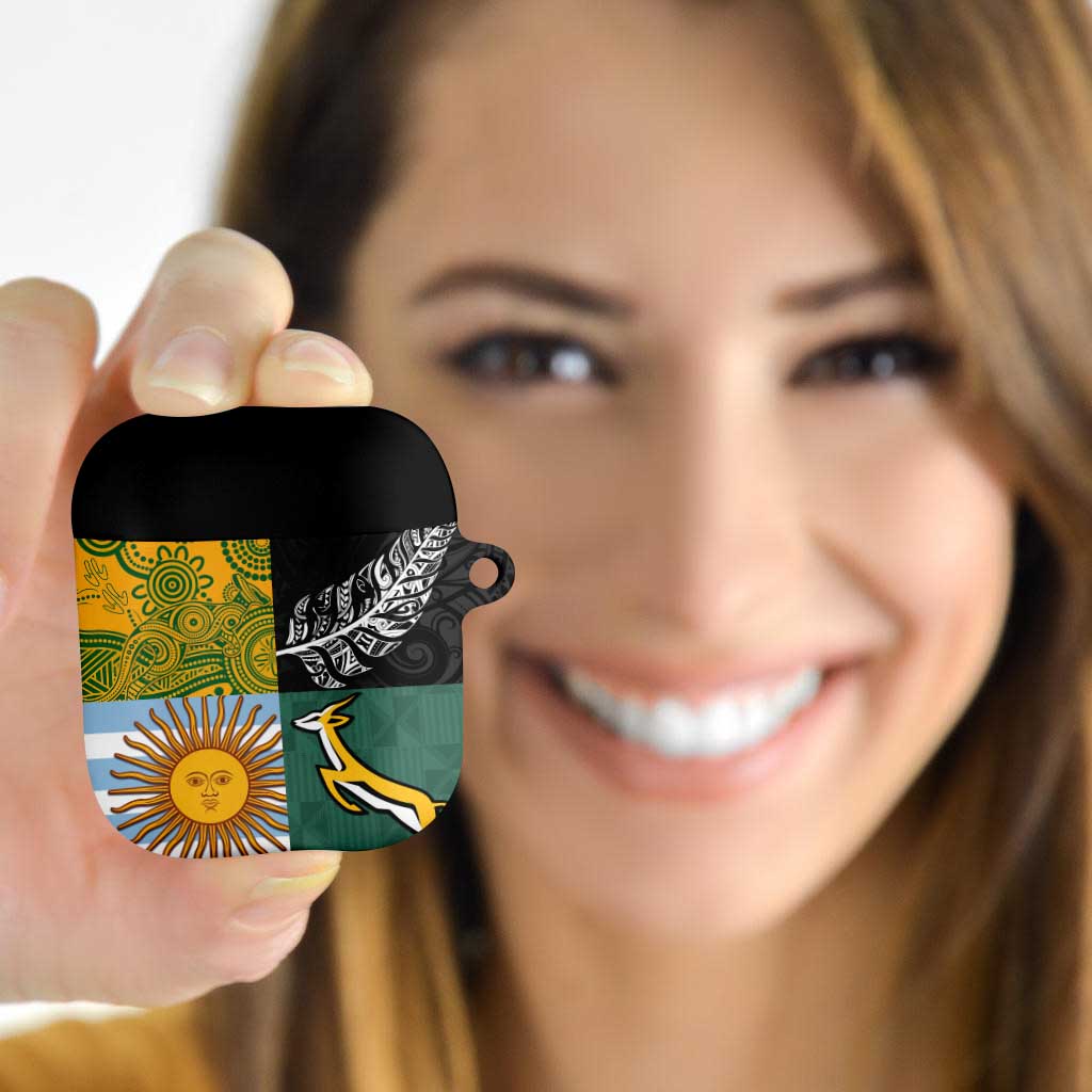 Rugby 2025 Championship AirPods Case Combination of Southern Hemisphere Countries - Polynesian Pride