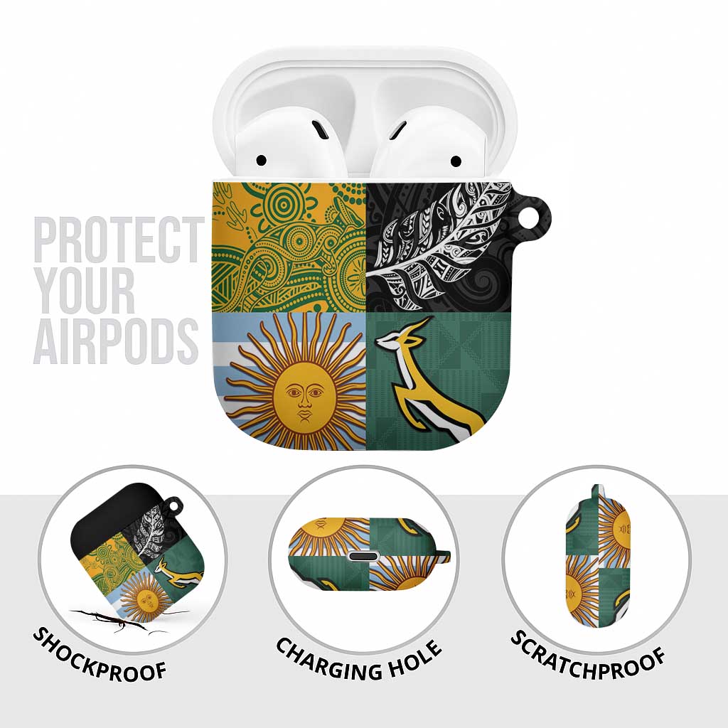 Rugby 2025 Championship AirPods Case Combination of Southern Hemisphere Countries - Polynesian Pride