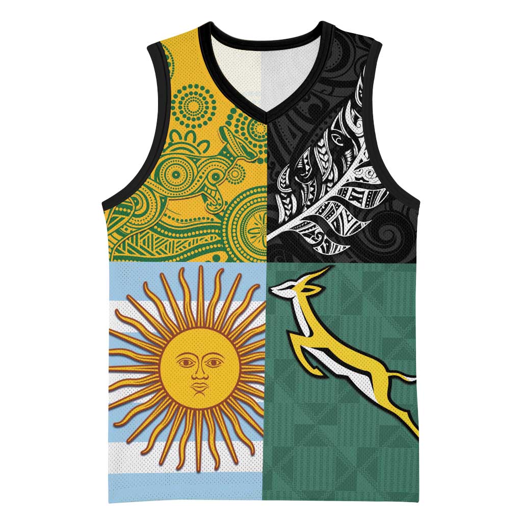Personalised Rugby 2025 Championship Basketball Jersey Combination of Southern Hemisphere Countries - Polynesian Pride
