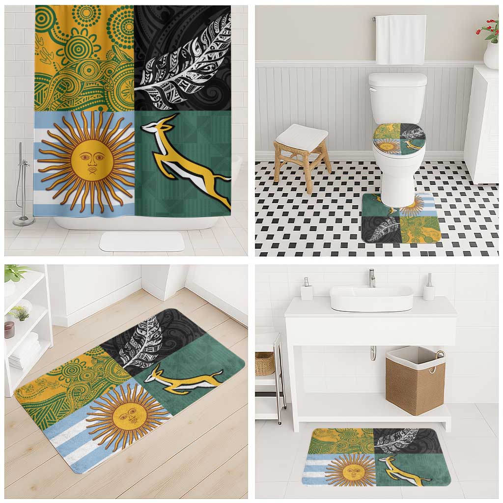 Rugby 2025 Championship Bathroom Set Combination of Southern Hemisphere Countries - Polynesian Pride