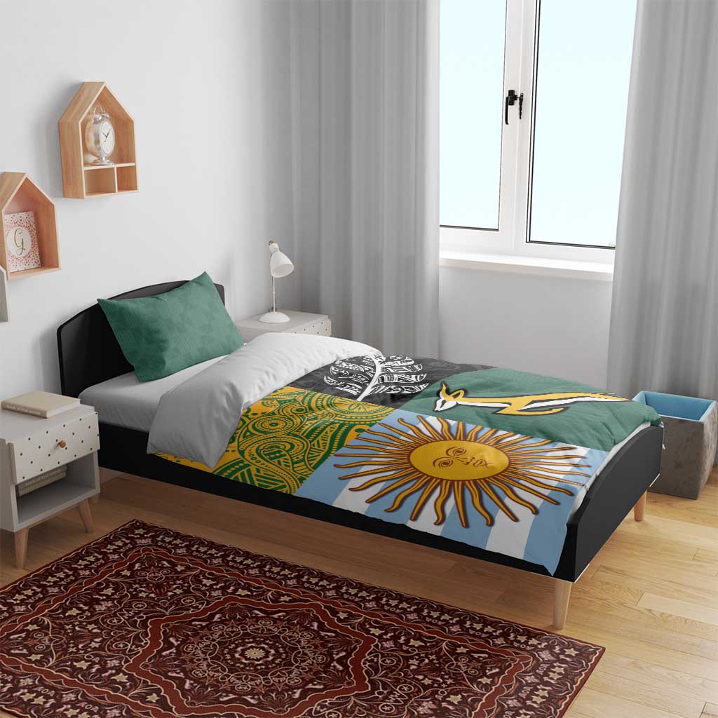Rugby 2025 Championship Bedding Set Combination of Southern Hemisphere Countries - Polynesian Pride