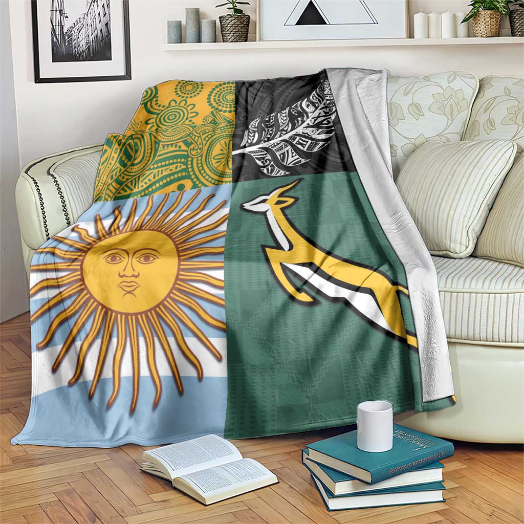 Rugby 2025 Championship Blanket Combination of Southern Hemisphere Countries - Polynesian Pride