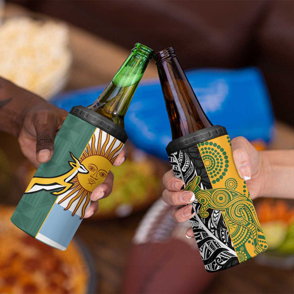 Rugby 2025 Championship 4 in 1 Can Cooler Tumbler Combination of Southern Hemisphere Countries LT14 - Polynesian Pride