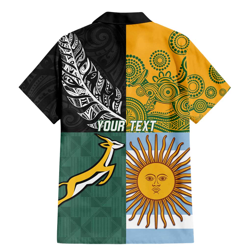 Personalised Rugby 2025 Championship Family Matching Mermaid Dress and Hawaiian Shirt Combination of Southern Hemisphere Countries LT14 - Polynesian Pride