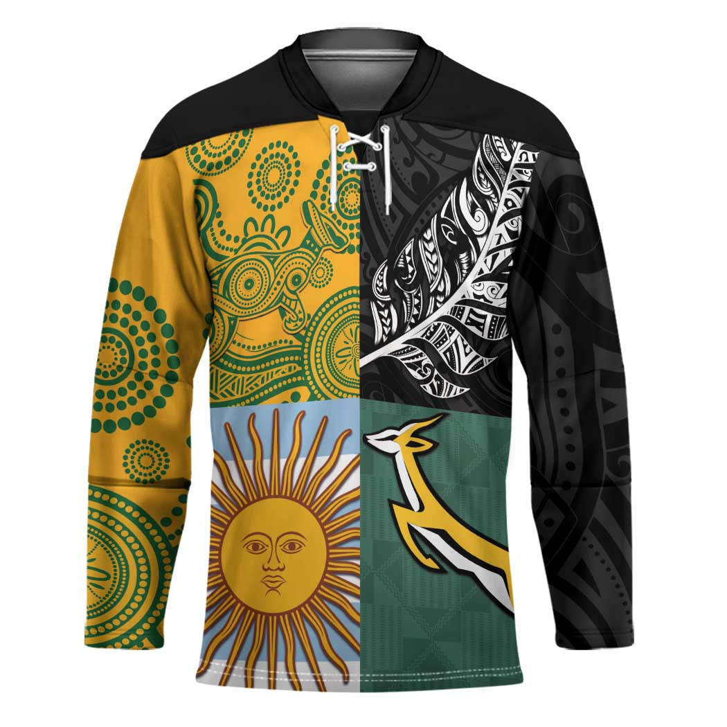 Personalised Rugby 2025 Championship Hockey Jersey Combination of Southern Hemisphere Countries - Polynesian Pride