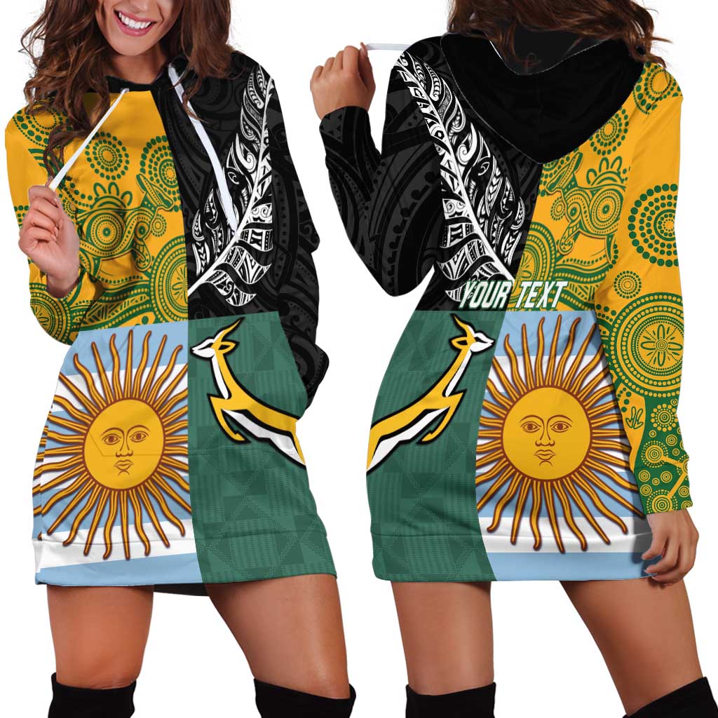 Personalised Rugby 2025 Championship Hoodie Dress Combination of Southern Hemisphere Countries LT14 - Polynesian Pride