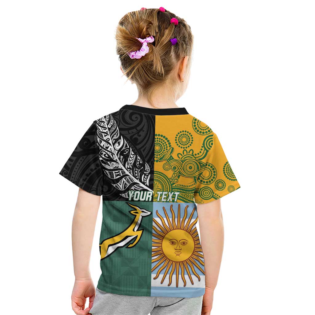 Personalised Rugby 2025 Championship Kid T Shirt Combination of Southern Hemisphere Countries LT14 - Polynesian Pride