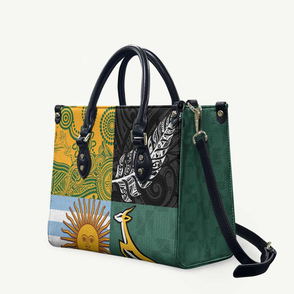 Rugby 2025 Championship Leather Bag Combination of Southern Hemisphere Countries - Polynesian Pride