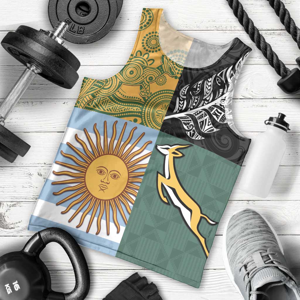 Personalised Rugby 2025 Championship Men Tank Top Combination of Southern Hemisphere Countries - Polynesian Pride