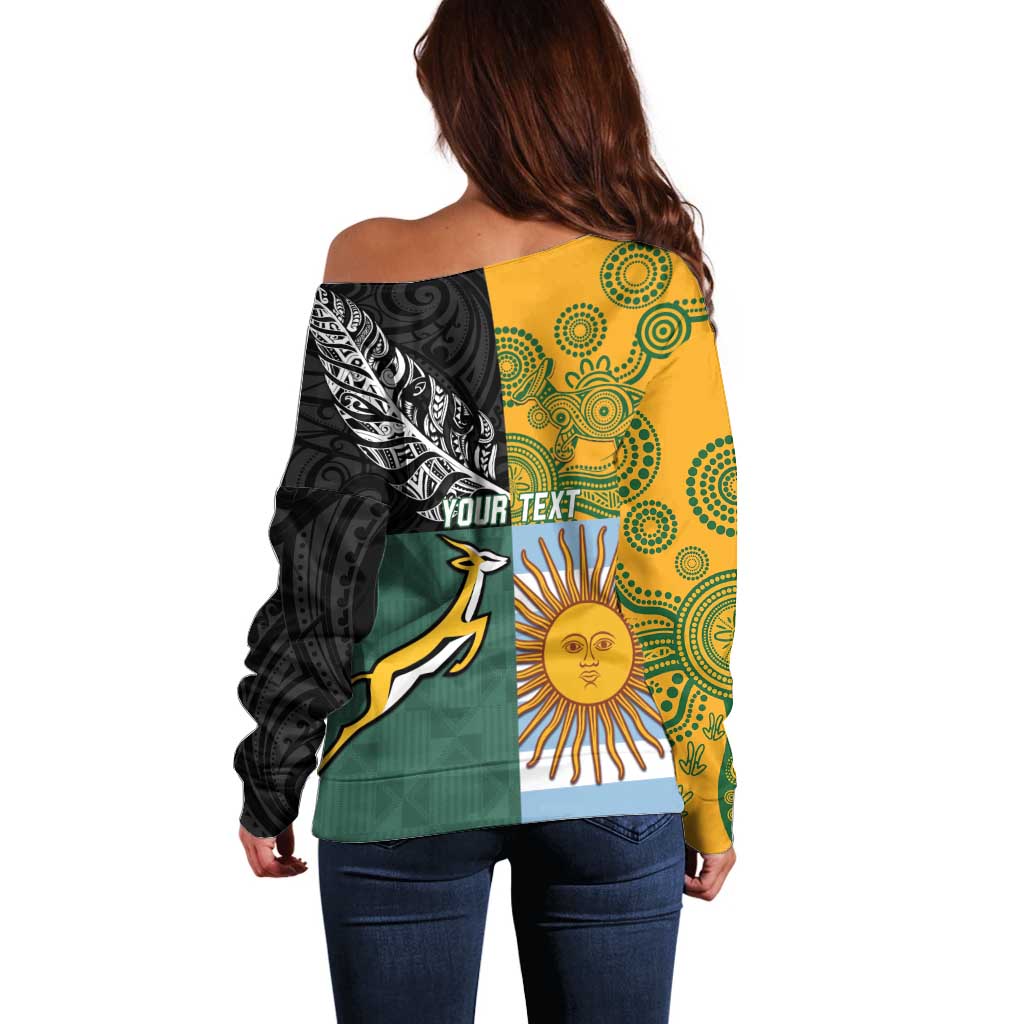 Personalised Rugby 2025 Championship Off Shoulder Sweater Combination of Southern Hemisphere Countries - Polynesian Pride