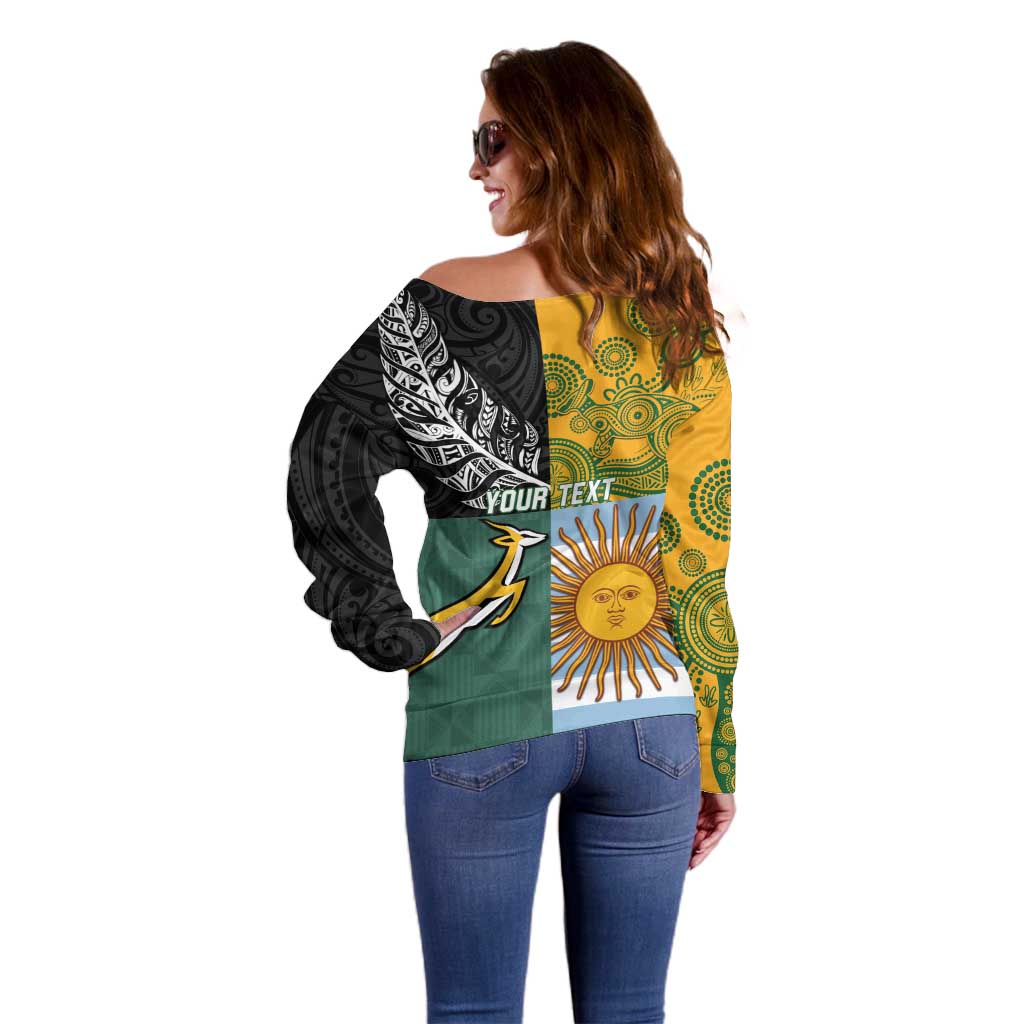 Personalised Rugby 2025 Championship Off Shoulder Sweater Combination of Southern Hemisphere Countries - Polynesian Pride
