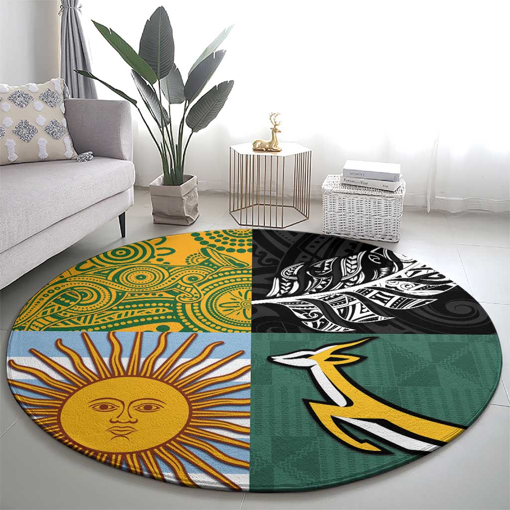 Rugby 2025 Championship Round Carpet Combination of Southern Hemisphere Countries - Polynesian Pride