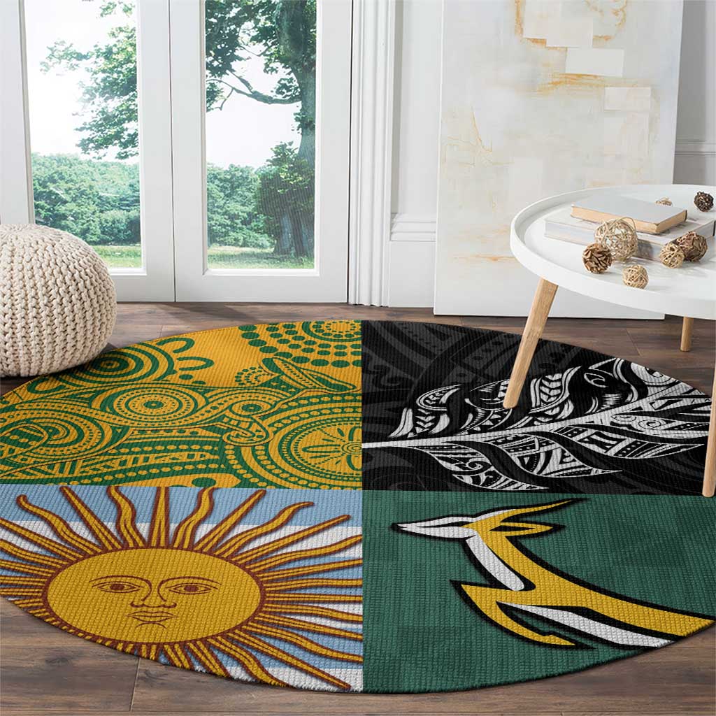 Rugby 2025 Championship Round Carpet Combination of Southern Hemisphere Countries - Polynesian Pride