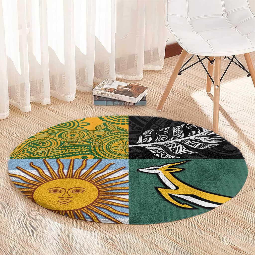 Rugby 2025 Championship Round Carpet Combination of Southern Hemisphere Countries - Polynesian Pride