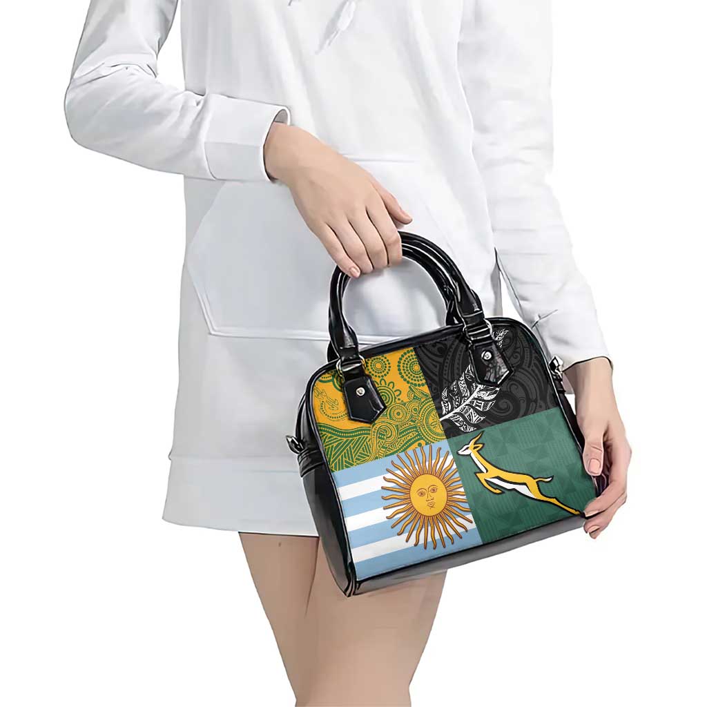 Rugby 2025 Championship Shoulder Handbag Combination of Southern Hemisphere Countries - Polynesian Pride