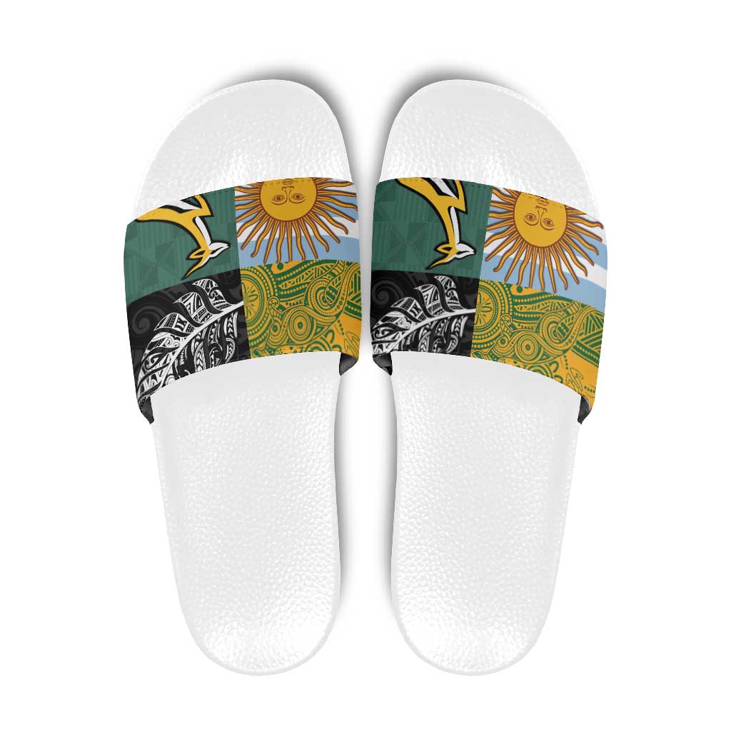 Rugby 2025 Championship Slide Sandals Combination of Southern Hemisphere Countries - Polynesian Pride