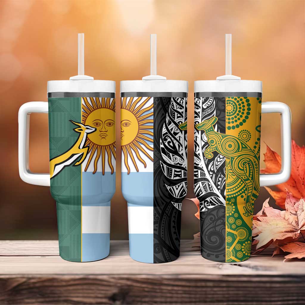 Rugby 2025 Championship Tumbler With Handle Combination of Southern Hemisphere Countries - Polynesian Pride