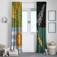 Rugby 2025 Championship Window Curtain Combination of Southern Hemisphere Countries - Polynesian Pride