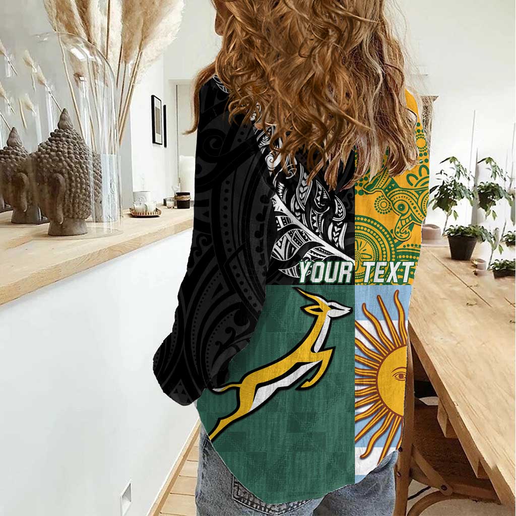 Personalised Rugby 2025 Championship Women Casual Shirt Combination of Southern Hemisphere Countries LT14 - Polynesian Pride