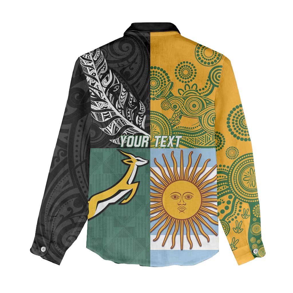 Personalised Rugby 2025 Championship Women Casual Shirt Combination of Southern Hemisphere Countries LT14 - Polynesian Pride