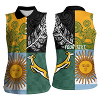 Personalised Rugby 2025 Championship Women Sleeveless Polo Shirt Combination of Southern Hemisphere Countries LT14 - Polynesian Pride