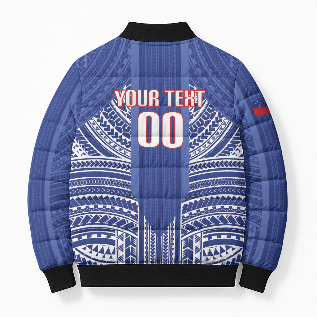 Custom Manu Samoa Rugby 2026 Bomber Puffer Jacket Samoan Pattern
