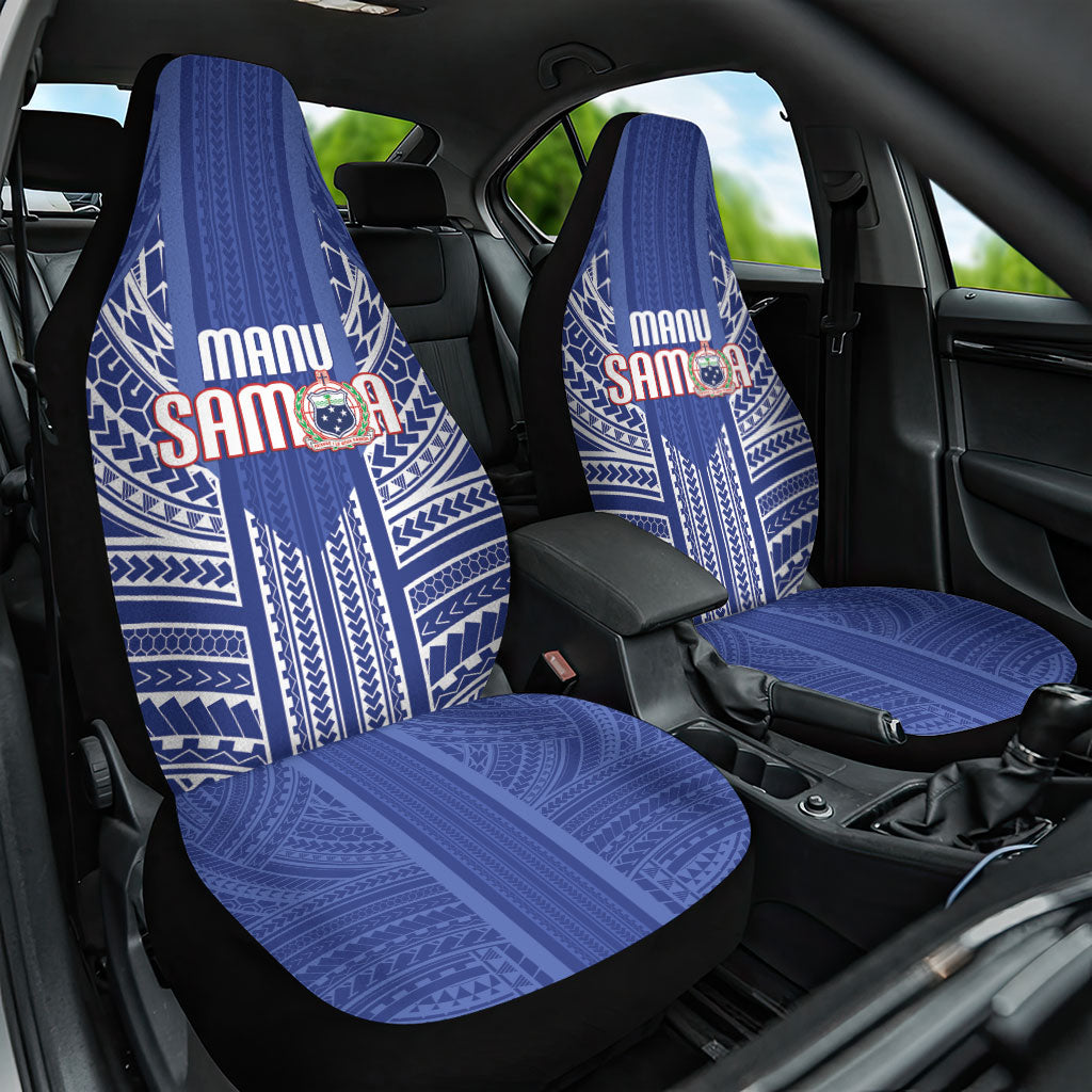 Manu Samoa Rugby 2026 Car Seat Cover Samoan Pattern LT14 One Size Blue - Polynesian Pride