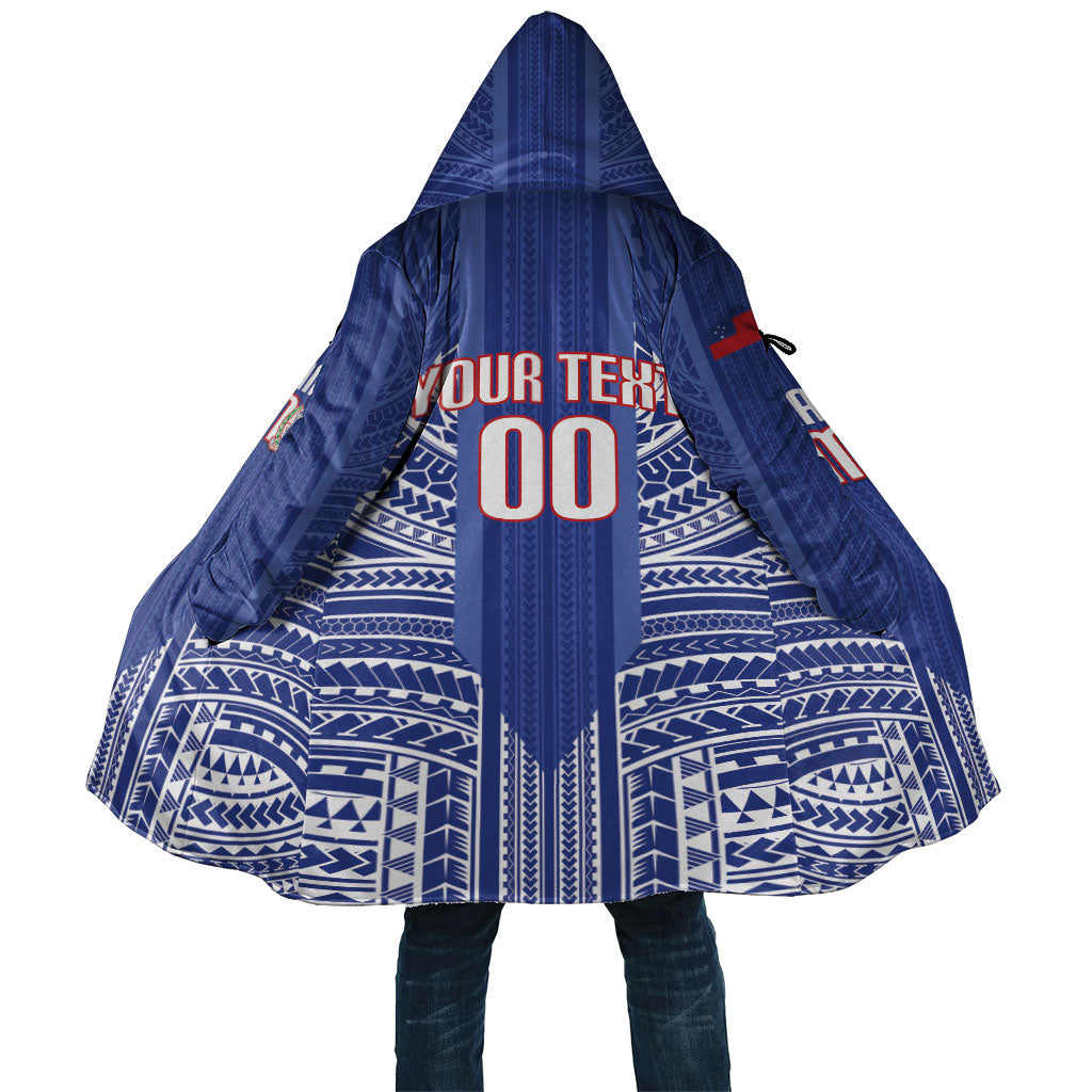 Custom Manu Samoa Rugby 2026 Cloak Samoan Pattern LT14 Unisex Blue - Polynesian Pride