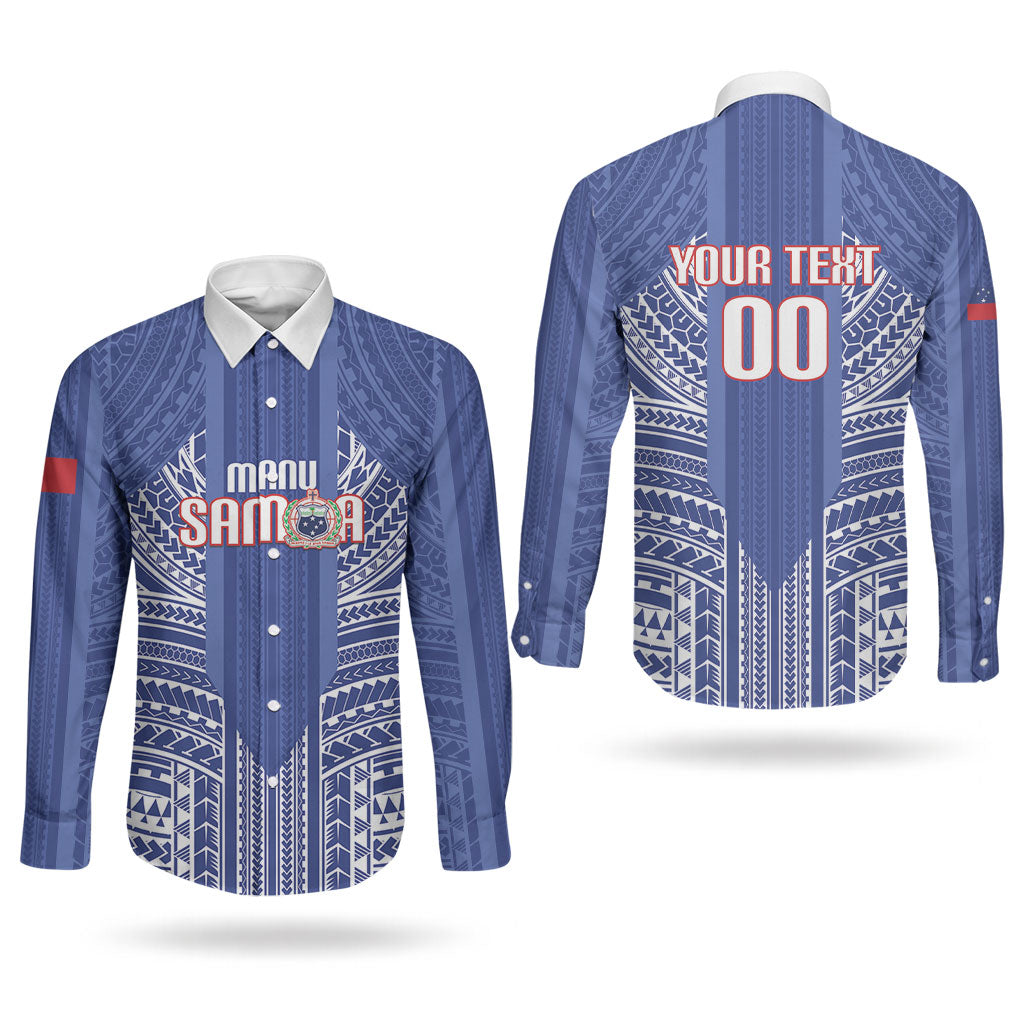 Custom Manu Samoa Rugby 2026 Couples Matching Mermaid Dress and Long Sleeve Button Shirt Samoan Pattern