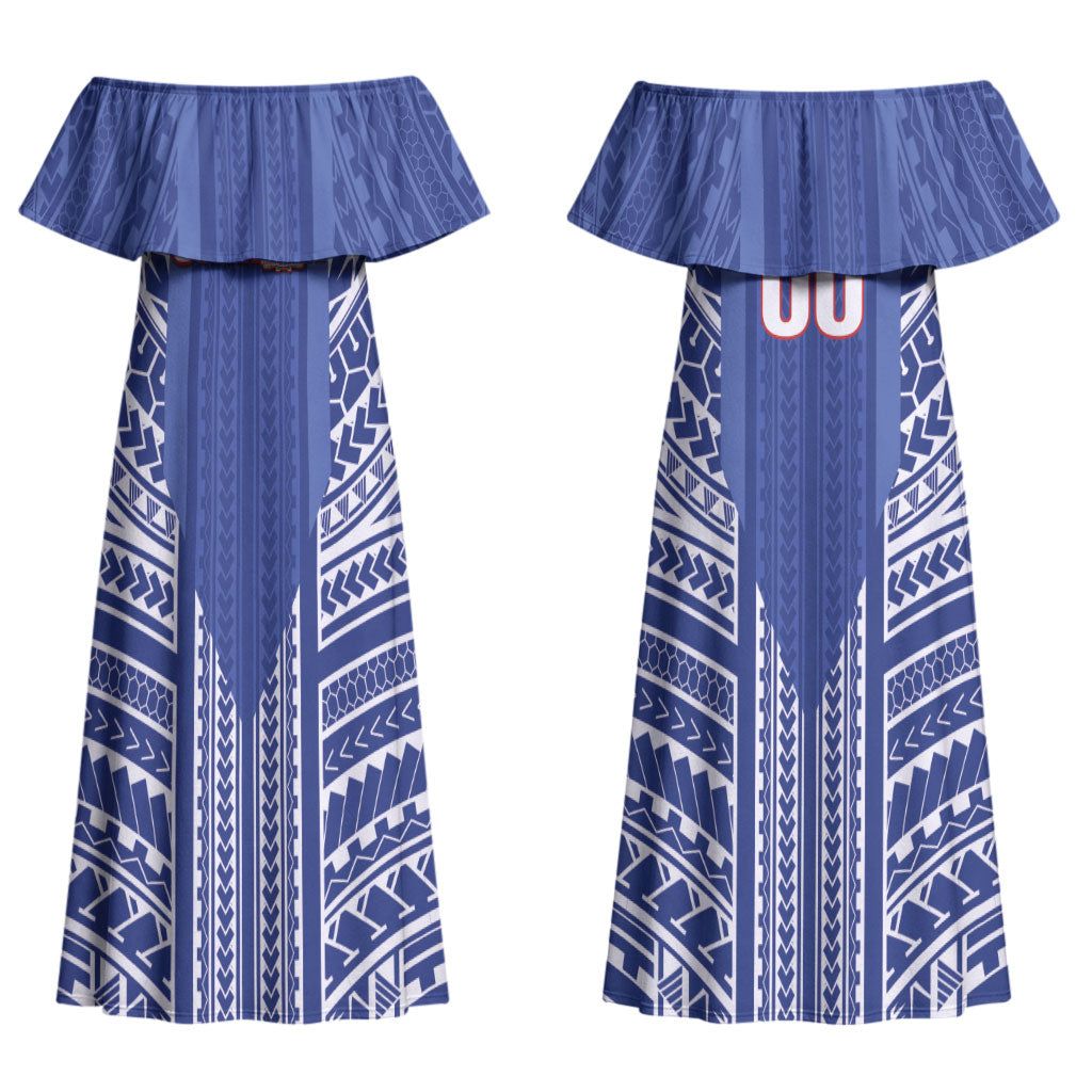 Custom Manu Samoa Rugby 2026 Couples Matching Off Shoulder Maxi Dress and Long Sleeve Button Shirt Samoan Pattern
