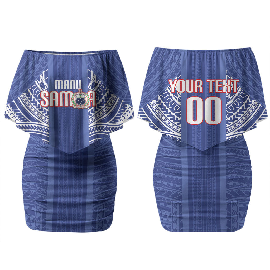 Custom Manu Samoa Rugby 2026 Couples Matching Off Shoulder Short Dress and Hawaiian Shirt Samoan Pattern