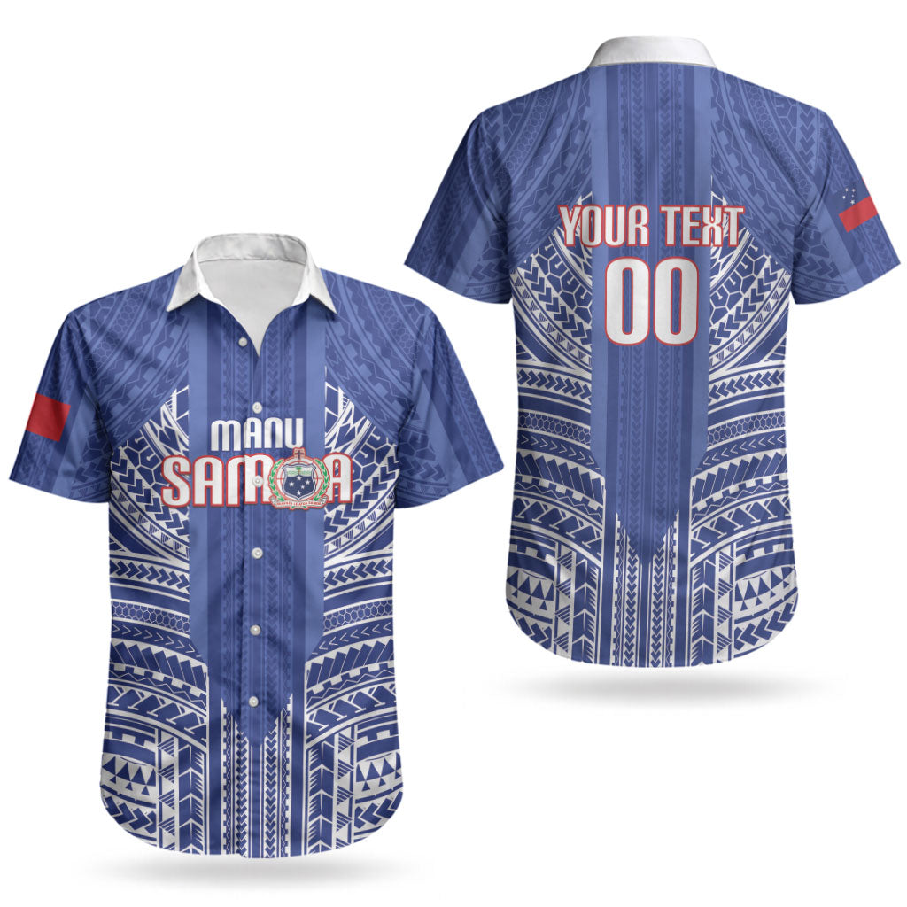 Custom Manu Samoa Rugby 2026 Couples Matching Off Shoulder Short Dress and Hawaiian Shirt Samoan Pattern