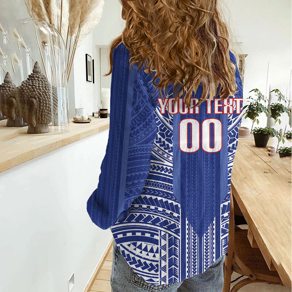 Custom Manu Samoa Rugby 2026 Women Casual Shirt Samoan Pattern