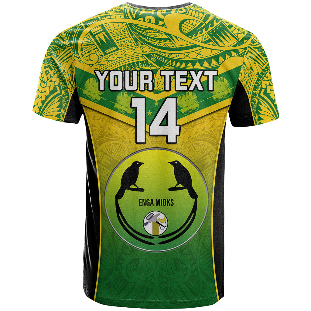 Custom Papua New Guinea Rugby T Shirt Enga Mioks PNG Polynesian Pattern LT14 - Polynesian Pride