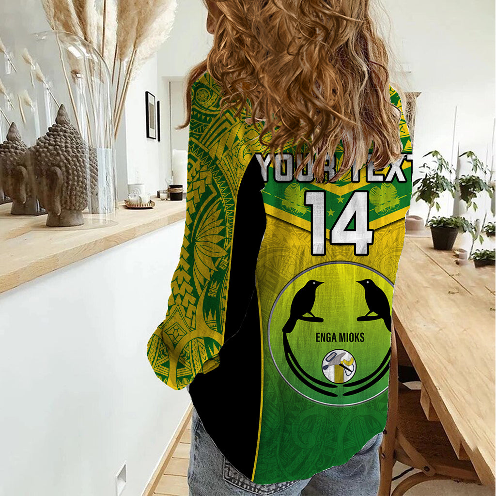 Custom Papua New Guinea Rugby Women Casual Shirt Enga Mioks PNG Polynesian Pattern LT14 - Polynesian Pride