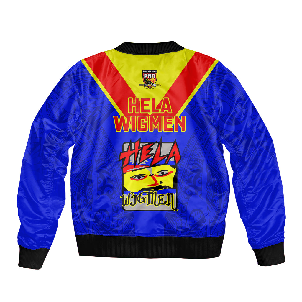 Papua New Guinea Rugby Sleeve Zip Bomber Jacket Hela Wigmen PNG Polynesian Pattern LT14 - Polynesian Pride