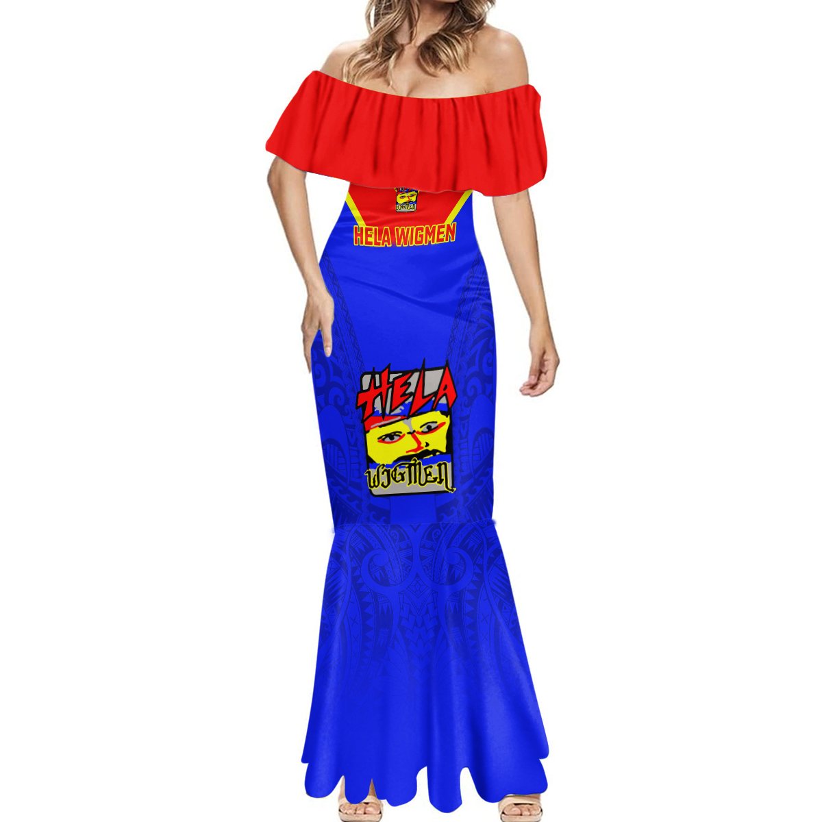 Custom Papua New Guinea Rugby Mermaid Dress Hela Wigmen PNG Polynesian Pattern LT14 - Polynesian Pride
